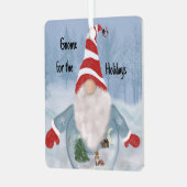 Gnome Winter Wonderland Metalen Ornament (Voorkant links)