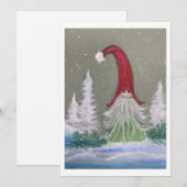 Gnome winterscène Flat Vakantie Kaart (Voorkant / Achterkant)