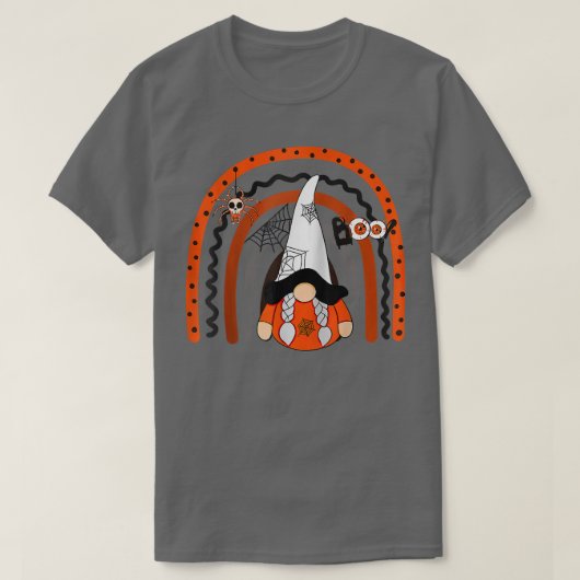 Gnome Witch Halloween Costume Pumpkin Autumn Herfs T-shirt (Design voorkant)