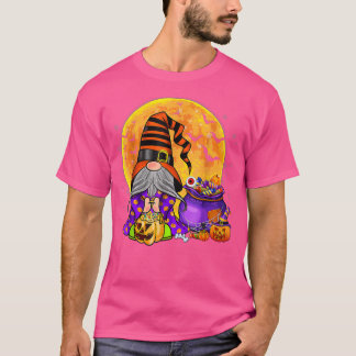 Gnome Witch Halloween Costume Pumpkin Autumn Herfs T-shirt