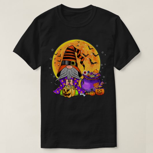 Gnome Witch Halloween Costume Pumpkin Autumn Herfs T-shirt (Design voorkant)