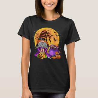 Gnome Witch Halloween Costume Pumpkin T-shirt