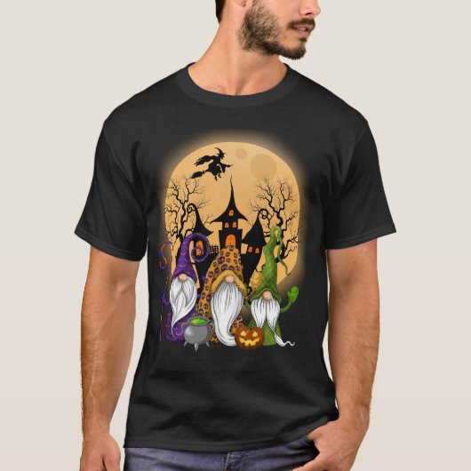 Gnome Witch Halloween Pumpkin Autumn Herfst Holida T-shirt (Voorkant)