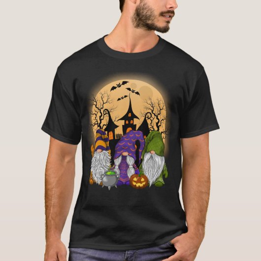 Gnome Witch Halloween Pumpkin Autumn Herfst Holida T-shirt (Voorkant)