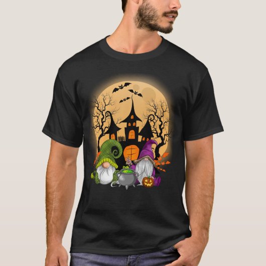 Gnome Witch Halloween Pumpkin Autumn Herfst Holida T-shirt (Voorkant)