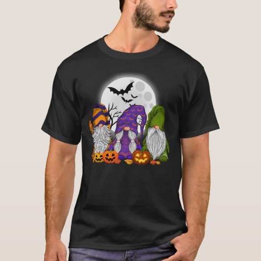 Gnome Witch Halloween Pumpkin Autumn Herfst Holida T-shirt (Voorkant)