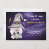 Gnome Witch Magic Cloudy Blue Sky Halloween Party Kaart (Voorkant)
