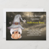 Gnome Witch Pumpkin Cloudy Sky Halloween Party Kaart (Voorkant)