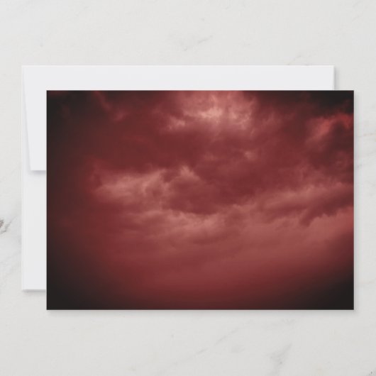 Gnome Witch Skull Cloudy Red Sky Halloween Party Kaart (Achterkant)