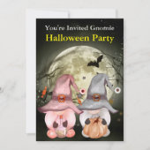 Gnome Witches Full Moon Halloween Party Kaart (Voorkant)
