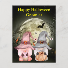 Gnome Witches Full Moon Happy Halloween Briefkaart