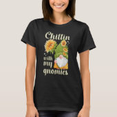 Gnome with sunflower  spring motif with garden gno t-shirt (Voorkant)