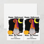 Gnome Wizard School Party Halloween Kaart (Voorkant / Achterkant)