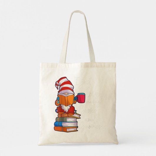 Gnome Women Girls Book Lover Reading Club Gnome L Tote Bag (Achterkant)