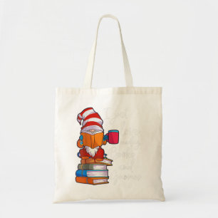 Gnome Women Girls Book Lover Reading Club Gnome L Tote Bag