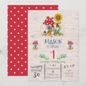 Gnome Woodland Theme Party Uitnodiging (Voorkant / Achterkant)