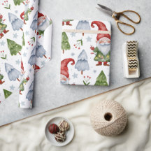 Gnome Wrapping Paper White Waterverf