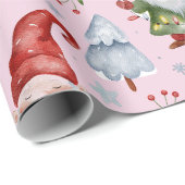 Gnome Wrapping Papier Lichtroze Waterverf (Rol Hoek)