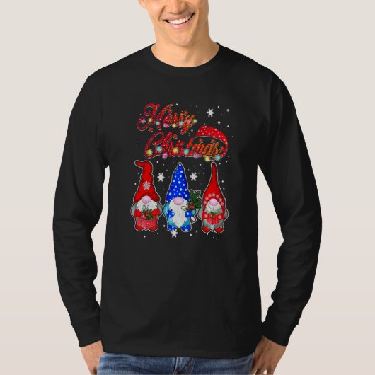 Gnome Xmas Pajamas Garden Merry Christmas Matching T-shirt (Voorkant)