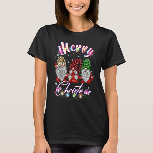 Gnome Xmas Pajamas Garden Merry Christmas Matching T-shirt (Voorkant)