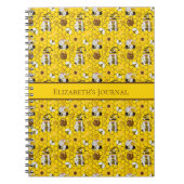 Gnome Yellow Sunflower Bees Honey Journal Notitieb Notitieboek (Voorkant)