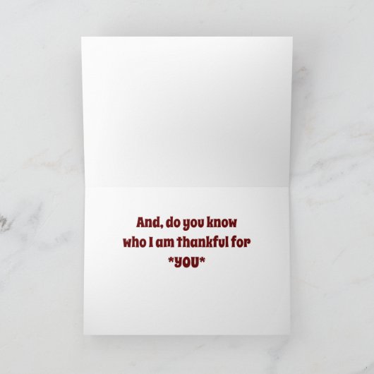 GNOME ZEGT DAT IK DANKFUL BEN VOOR THANKSGIVING ** FEESTDAGEN KAART (Binnen)