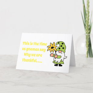 GNOME ZEGT DAT IK DANKFUL BEN VOOR THANKSGIVING ** FEESTDAGEN KAART