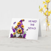 GNOME ZEGT HAPPY "70th BIRTHDAY" Kaart (Gele Bloem)