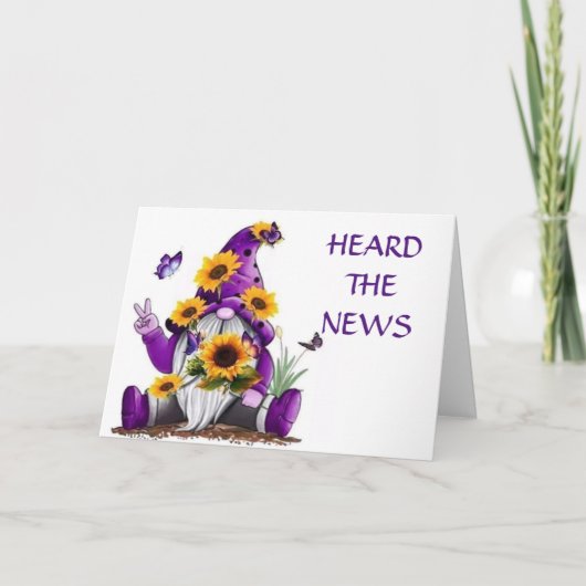 GNOME ZEGT HAPPY "70th BIRTHDAY" Kaart (Voorkant)