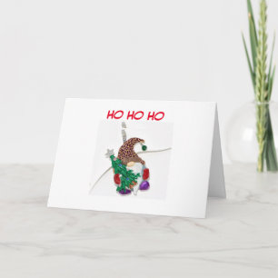 GNOME ZEGT HO HO HO "PRETTIG KERSTFEEST" KAART