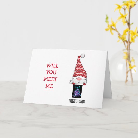 GNOME ZEGT "KOM ONDER DE KERSTBOOM" KAART (Gele Bloem)