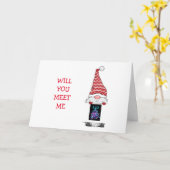 GNOME ZEGT: "ONDER DE MISTLETOE MEE." KAART (Gele Bloem)