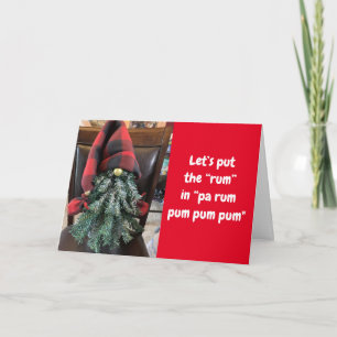 GNOME ZEGT **RUM HUMOR** OP KERSTKAART KAART