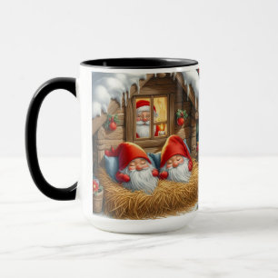 Gnome ziet Mok voor slapende kerstkoffie