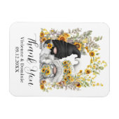 Gnome Zonnebloemen bruiloft Dank u Magneet (Horizontaal)