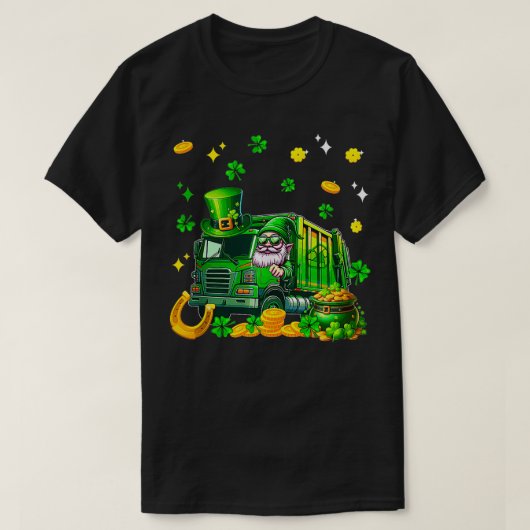 Gnome Zonnebril Rijden Vuilniswagen Patrick Da T-shirt (Design voorkant)