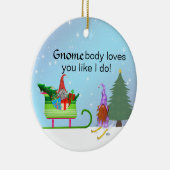 GnomeBody houdt van je zoals ik dat doe Keramisch Ornament (Rechts)