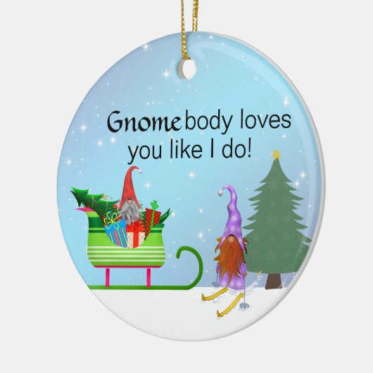 GnomeBody houdt van je zoals ik dat doe Keramisch Ornament (Links)