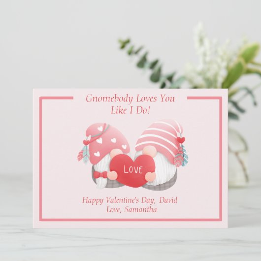 Gnomebody houdt van je zoals ik - Gnoome Couple Feestdagenkaart (Staand voorkant)