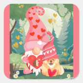 GNOMEBODY LUVZ U MEER Chow Gnome Vierkante Sticker (Voorkant)