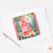 GNOMEBODY LUVZ U MEER Chow Gnome Vierkante Sticker (Envelop)