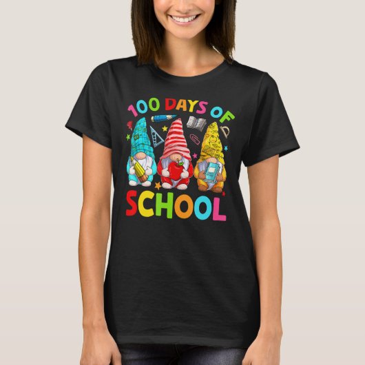 Gnomen 100 dagen school Happy 100e dag Kinder thee T-shirt (Voorkant)
