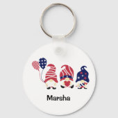 Gnomen 4 juli, 2-zijdig Rond Aluminium Sleutelhanger (Voorkant)