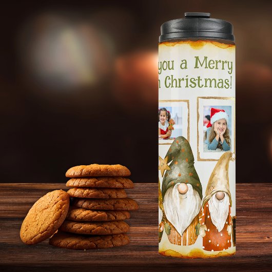 Gnomen 5 Fotocollage Plakken Kleuren Kerstmis Thermosbeker