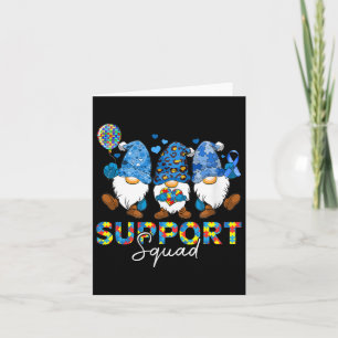 Gnomen Autism Awareness Support Squad Blue Ribbon Kaart