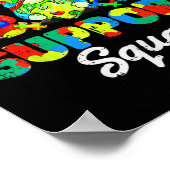 Gnomen Autism Awareness Support Squad Blue Ribbon Poster (Hoek)