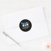 Gnomen Autism Awareness Support Squad Blue Ribbon Ronde Sticker (Envelop)