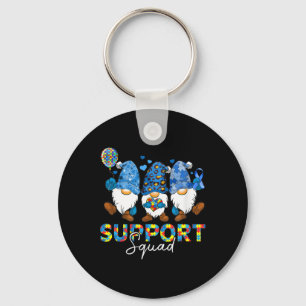 Gnomen Autism Awareness Support Squad Blue Ribbon Sleutelhanger
