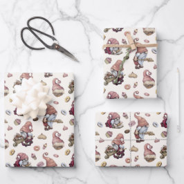 Gnomen Baking Cupcakes Donuts Trendy Schattig Cute Inpakpapier Vel