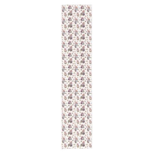 Gnomen Baking Cupcakes Donuts Trendy Schattig Korte Tafelloper (Voorkant)